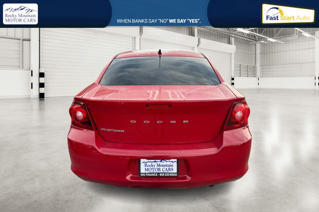 2013 Red Dodge Avenger Base (1C3CDZAB6DN) with an 2.4L L4 DOHC 16V engine, 4-Speed Automatic transmission, located at 7755 State Street, Midvale, UT, 84047, (801) 753-9063, 40.610329, -111.890656 - Photo #3