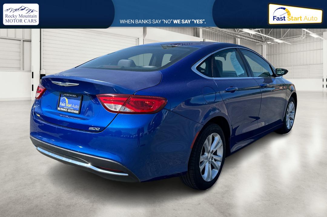 2015 Blue Chrysler 200 Limited (1C3CCCAB5FN) with an 2.4L L4 DOHC 16V engine, 9-Speed Automatic transmission, located at 7755 State Street, Midvale, UT, 84047, (801) 753-9063, 40.610329, -111.890656 - Photo#2