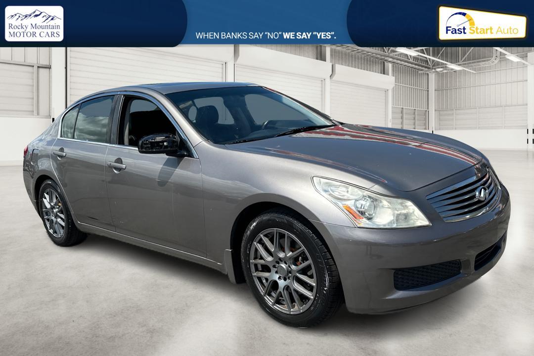 2008 Gray Infiniti G35 Base (JNKBV61E28M) with an 3.5L V6 DOHC 24V engine, 5-Speed Automatic Overdrive transmission, located at 767 S State Road, Pleasant Grove, UT, 84062, (801) 785-1058, 40.354839, -111.736687 - Photo #0