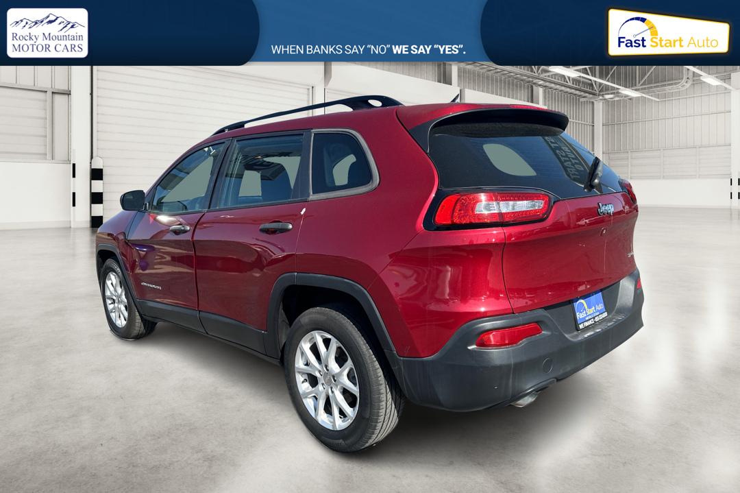 2015 Red Jeep Cherokee Sport FWD (1C4PJLAB8FW) with an 2.4L L4 DOHC 16V engine, 9-Speed Automatic transmission, located at 7755 State Street, Midvale, UT, 84047, (801) 753-9063, 40.610329, -111.892159 - Photo#5