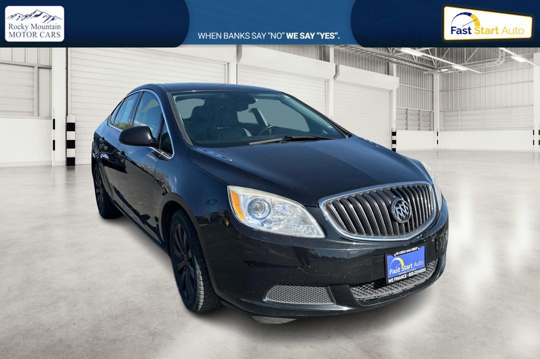 2015 Black Buick Verano Base (1G4PP5SK6F4) with an 2.4L L4 DOHC 16V FFV engine, 6-Speed Automatic transmission, located at 7755 State Street, Midvale, UT, 84047, (801) 753-9063, 40.610329, -111.892159 - Photo #0