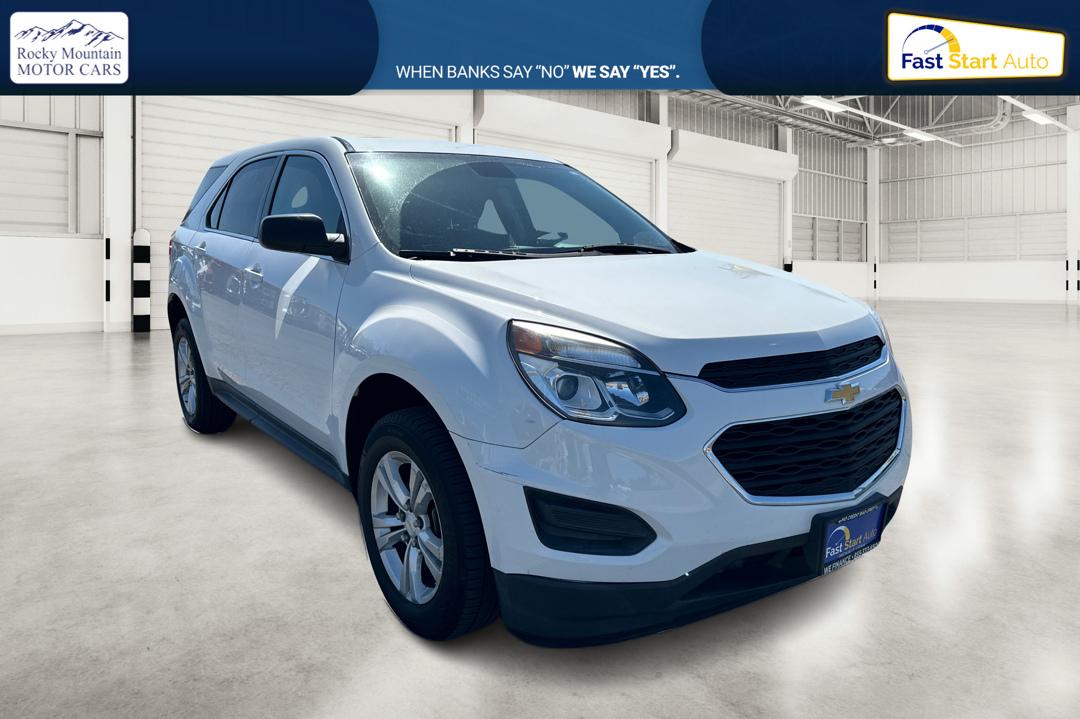 2017 White Chevrolet Equinox LS 2WD (2GNALBEK5H6) with an 2.4L L4 DOHC 16V FFV engine, 6A transmission, located at 7755 State Street, Midvale, UT, 84047, (801) 753-9063, 40.610329, -111.892159 - Photo#0