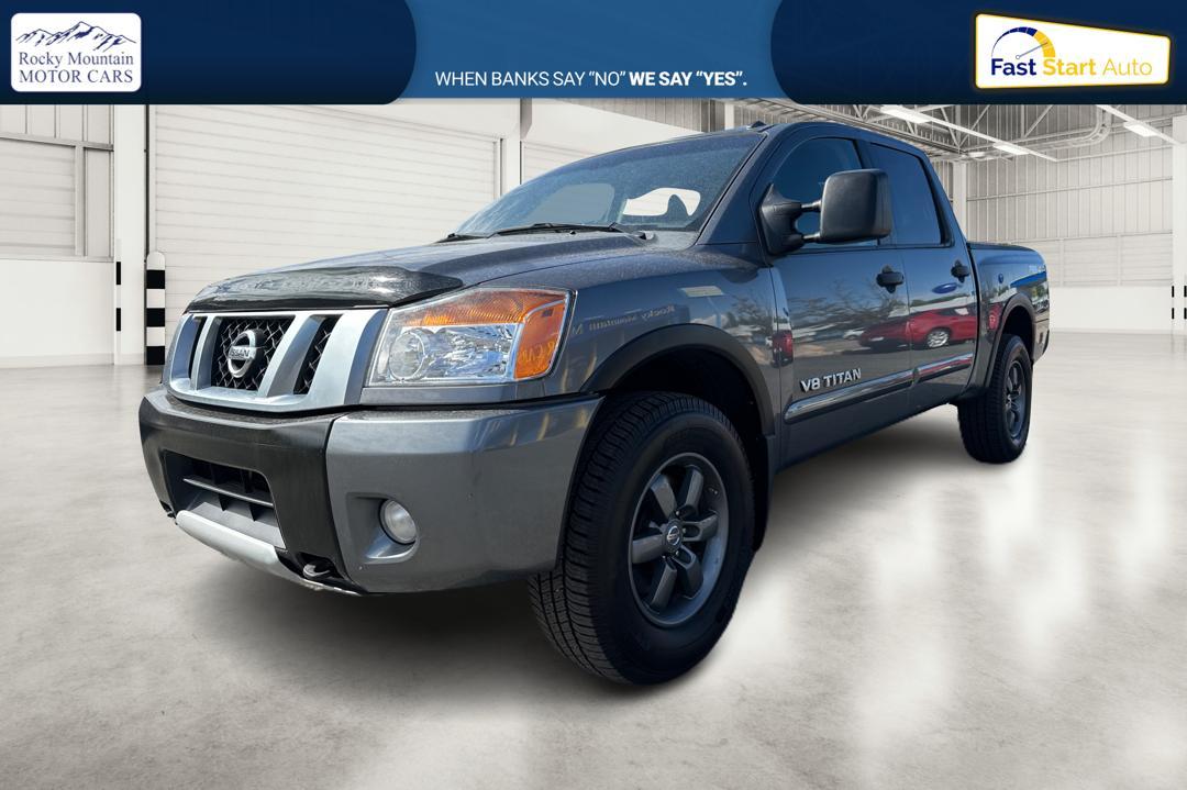 2015 Gray Nissan Titan PRO-4X Crew Cab 4WD SWB (1N6AA0ECXFN) with an 5.6L V8 DOHC 32V engine, 5-Speed Automatic transmission, located at 767 S State Road, Pleasant Grove, UT, 84062, (801) 785-1058, 40.354839, -111.736687 - Photo #6