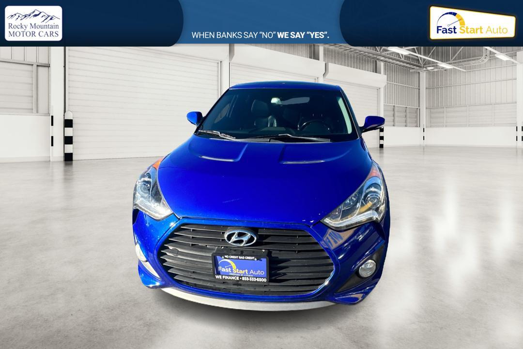 2015 Blue Hyundai Veloster Turbo 6AT (KMHTC6AE6FU) with an 1.6L L4 DOHC 16V TURBO engine, 6-Speed Automatic transmission, located at 767 S State Road, Pleasant Grove, UT, 84062, (801) 785-1058, 40.354839, -111.736687 - Photo #7