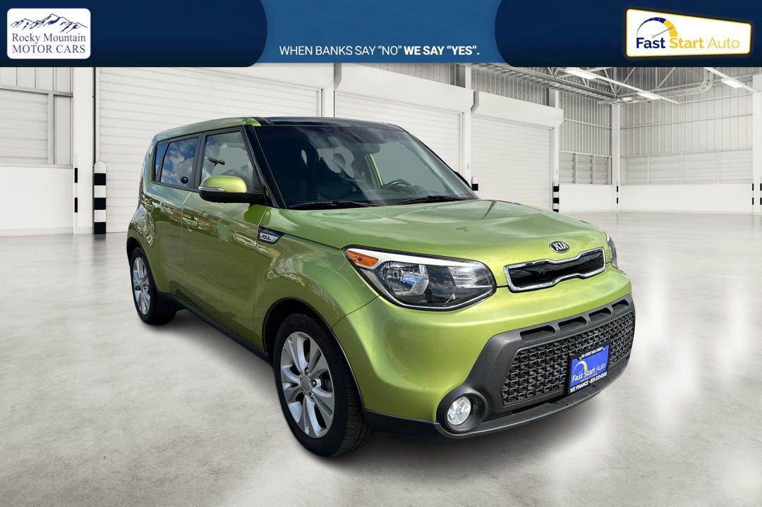 2014 Green Kia Soul + (KNDJP3A57E7) with an 2.0L L4 DOHC 16V engine, 6-Speed Automatic transmission, located at 767 S State Road, Pleasant Grove, UT, 84062, (801) 785-1058, 40.354839, -111.736687 - Photo #0