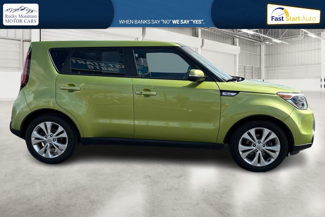 2014 Green Kia Soul + (KNDJP3A57E7) with an 2.0L L4 DOHC 16V engine, 6-Speed Automatic transmission, located at 767 S State Road, Pleasant Grove, UT, 84062, (801) 785-1058, 40.354839, -111.736687 - Photo #1