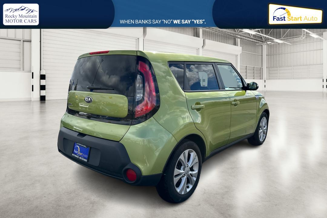 2014 Green Kia Soul + (KNDJP3A57E7) with an 2.0L L4 DOHC 16V engine, 6-Speed Automatic transmission, located at 767 S State Road, Pleasant Grove, UT, 84062, (801) 785-1058, 40.354839, -111.736687 - Photo #2