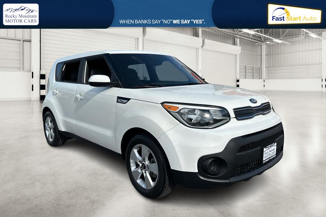2019 White Kia Soul Base 6M (KNDJN2A27K7) with an 1.6L L4 DOHC 16V engine, 6M transmission, located at 767 S State Road, Pleasant Grove, UT, 84062, (801) 785-1058, 40.354839, -111.736687 - Photo #0