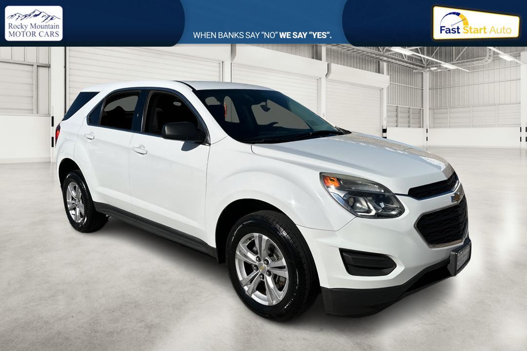 2017 White Chevrolet Equinox LS 2WD (2GNALBEK9H1) with an 2.4L L4 DOHC 16V FFV engine, 6A transmission, located at 7755 State Street, Midvale, UT, 84047, (801) 753-9063, 40.610329, -111.890656 - Photo #0