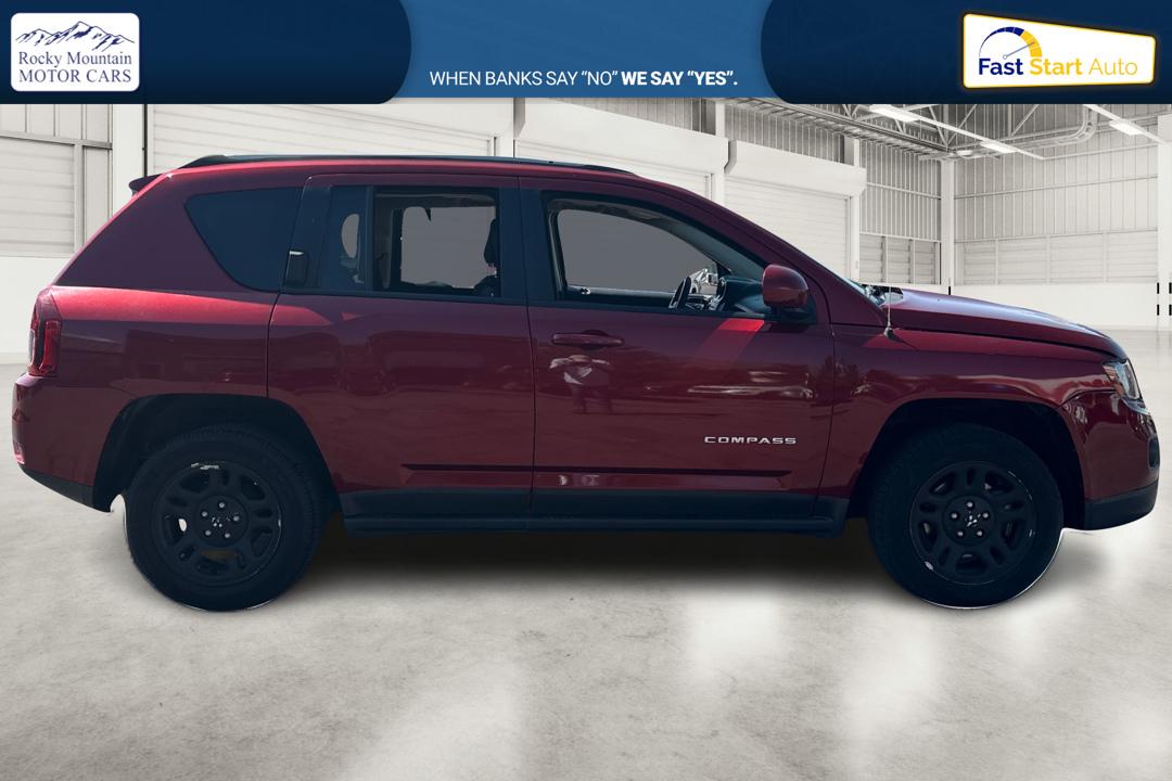 2017 Red Jeep Compass Latitude FWD (1C4NJCEB3HD) with an 2.4L L4 DOHC 16V engine, CVT transmission, located at 767 S State Road, Pleasant Grove, UT, 84062, (801) 785-1058, 40.354839, -111.736687 - Photo#1