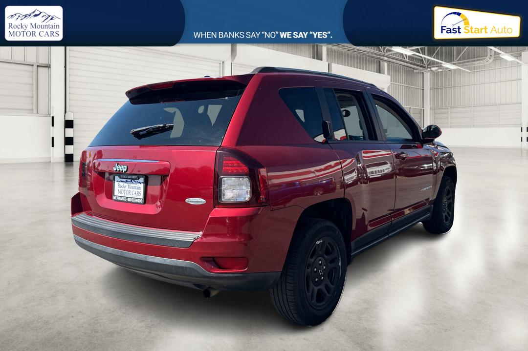 2017 Red Jeep Compass Latitude FWD (1C4NJCEB3HD) with an 2.4L L4 DOHC 16V engine, CVT transmission, located at 767 S State Road, Pleasant Grove, UT, 84062, (801) 785-1058, 40.354839, -111.736687 - Photo#2
