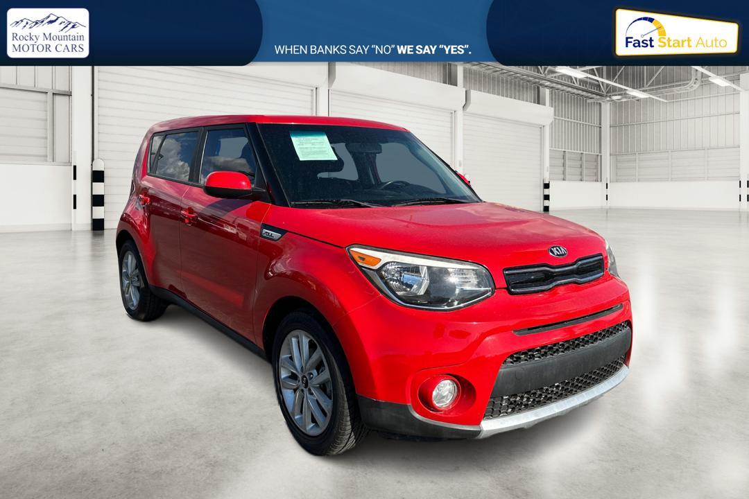 2017 Red Kia Soul + (KNDJP3A51H7) with an 2.0L L4 DOHC 16V engine, 6A transmission, located at 7755 State Street, Midvale, UT, 84047, (801) 753-9063, 40.610329, -111.892159 - Photo #0