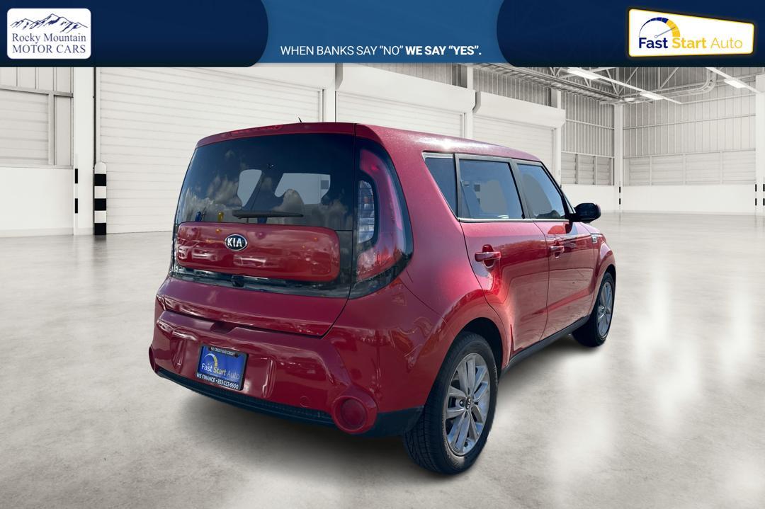 2017 Red Kia Soul + (KNDJP3A51H7) with an 2.0L L4 DOHC 16V engine, 6A transmission, located at 7755 State Street, Midvale, UT, 84047, (801) 753-9063, 40.610329, -111.892159 - Photo #2