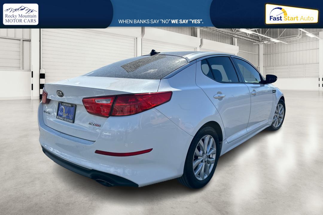 2015 White Kia Optima EX (5XXGN4A76FG) with an 2.4L L4 DOHC 16V engine, 6-Speed Automatic transmission, located at 7755 State Street, Midvale, UT, 84047, (801) 753-9063, 40.610329, -111.890656 - Photo #2