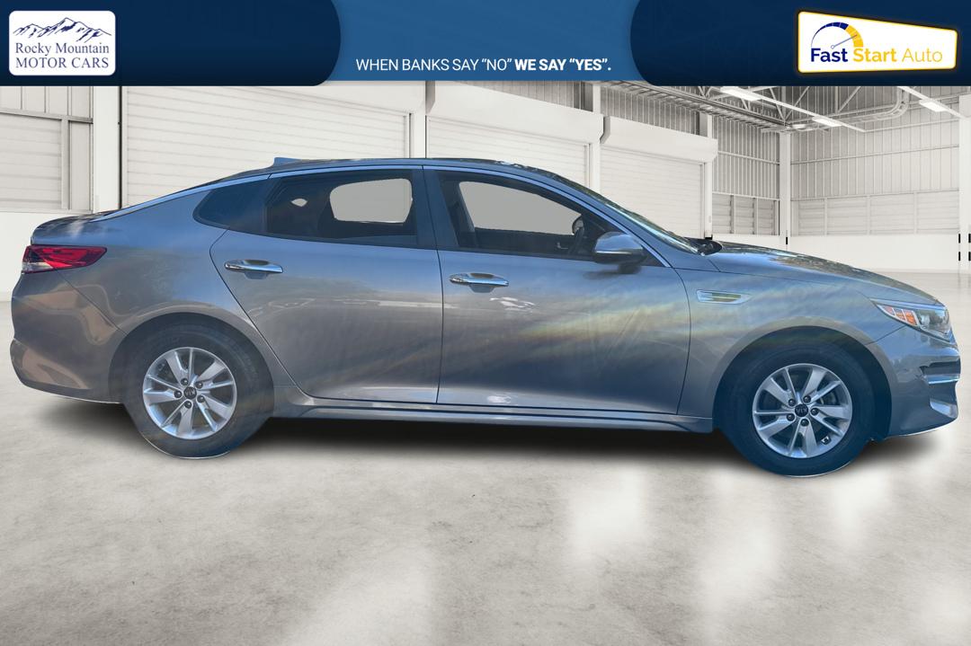 2018 Gray Kia Optima LX (5XXGT4L30JG) with an 2.4L L4 DOHC 16V engine, 6A transmission, located at 767 S State Road, Pleasant Grove, UT, 84062, (801) 785-1058, 40.354839, -111.736687 - Photo#1