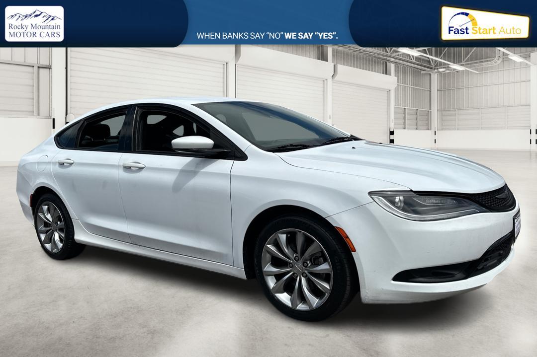 2015 White Chrysler 200 S (1C3CCCBB1FN) with an 2.4L L4 DOHC 16V engine, 9-Speed Automatic transmission, located at 7755 State Street, Midvale, UT, 84047, (801) 753-9063, 40.610329, -111.890656 - Photo #0