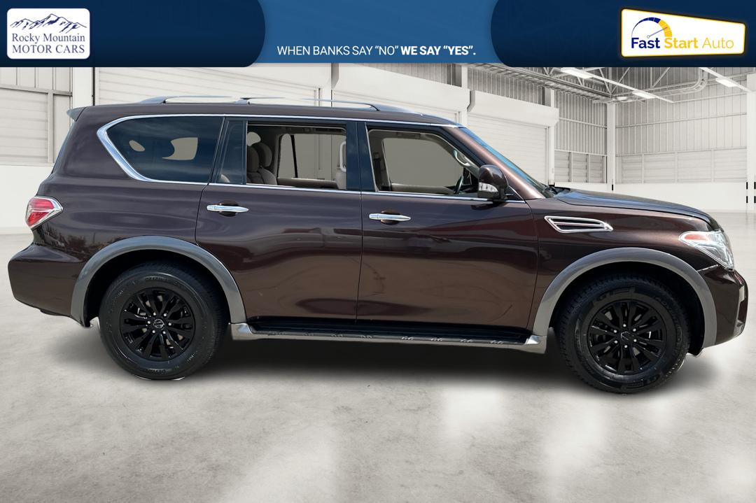 2018 Brown Nissan Armada Platinum 2WD (JN8AY2ND1J9) with an 5.6L V8 DOHC 32V engine, 7A transmission, located at 767 S State Road, Pleasant Grove, UT, 84062, (801) 785-1058, 40.354839, -111.736687 - Photo#1