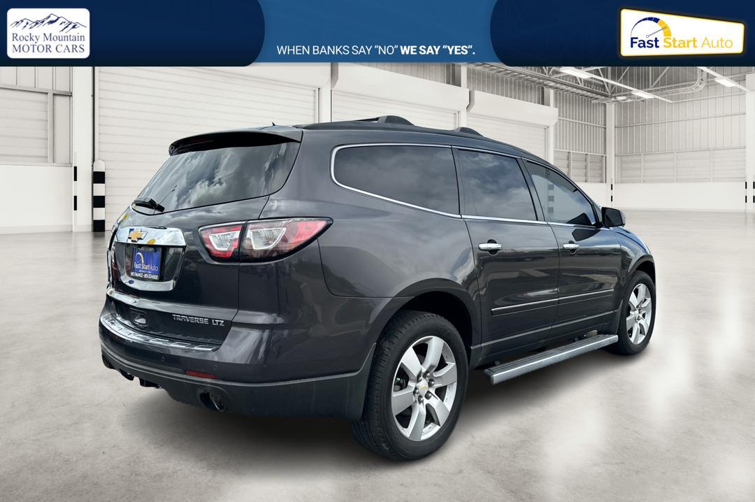 2014 Gray Chevrolet Traverse LTZ FWD (1GNKRJKD6EJ) with an 3.6L V6 DOHC 24V engine, 6-Speed Automatic transmission, located at 7755 State Street, Midvale, UT, 84047, (801) 753-9063, 40.610329, -111.890656 - Photo #2