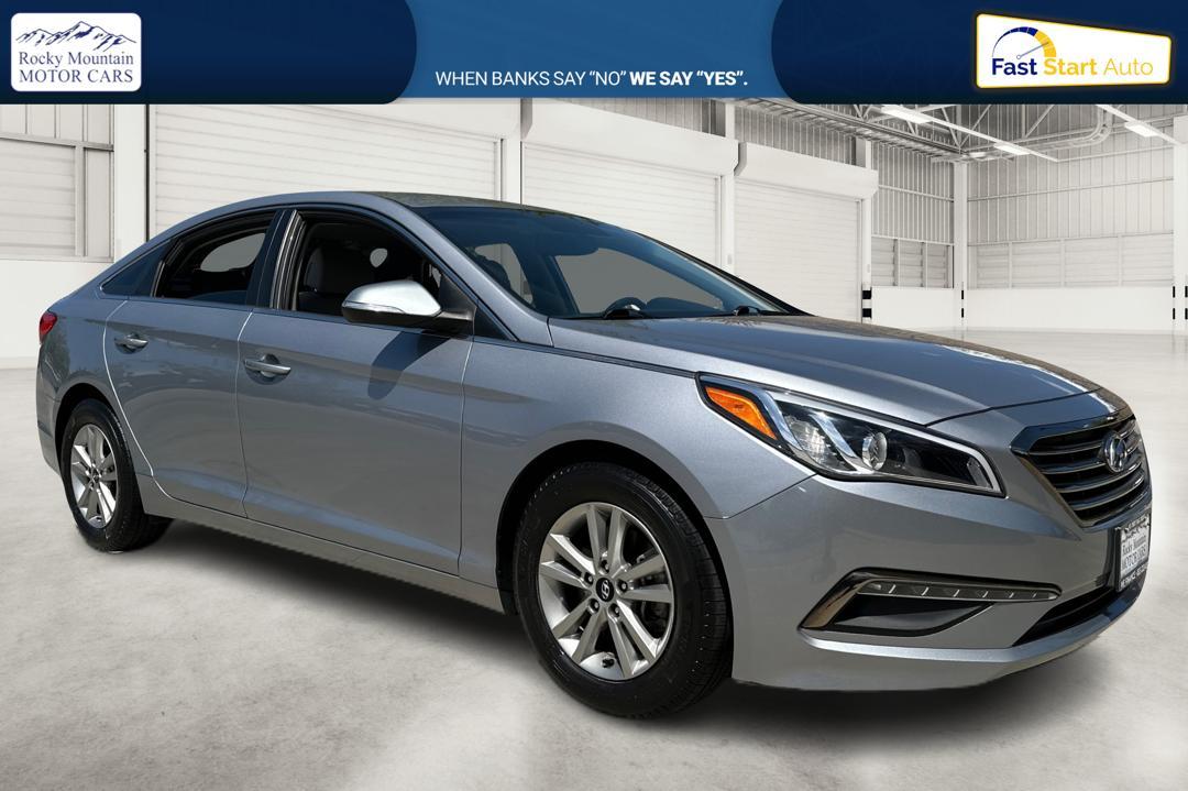 2015 Gray Hyundai Sonata ECO (5NPE24AA2FH) with an 1.6L L4 DOHC 16V engine, 7-Speed Automatic transmission, located at 767 S State Road, Pleasant Grove, UT, 84062, (801) 785-1058, 40.354839, -111.736687 - Photo #0
