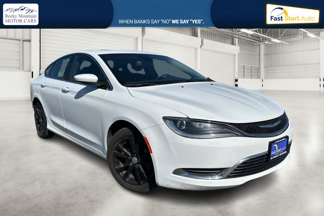 2015 White Chrysler 200 Limited (1C3CCCAB9FN) with an 2.4L L4 DOHC 16V engine, 9-Speed Automatic transmission, located at 7755 State Street, Midvale, UT, 84047, (801) 753-9063, 40.610329, -111.890656 - Photo #0