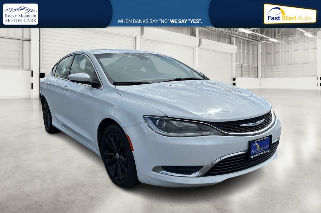 2015 White Chrysler 200 Limited (1C3CCCAB9FN) with an 2.4L L4 DOHC 16V engine, 9-Speed Automatic transmission, located at 7755 State Street, Midvale, UT, 84047, (801) 753-9063, 40.610329, -111.890656 - Photo #0