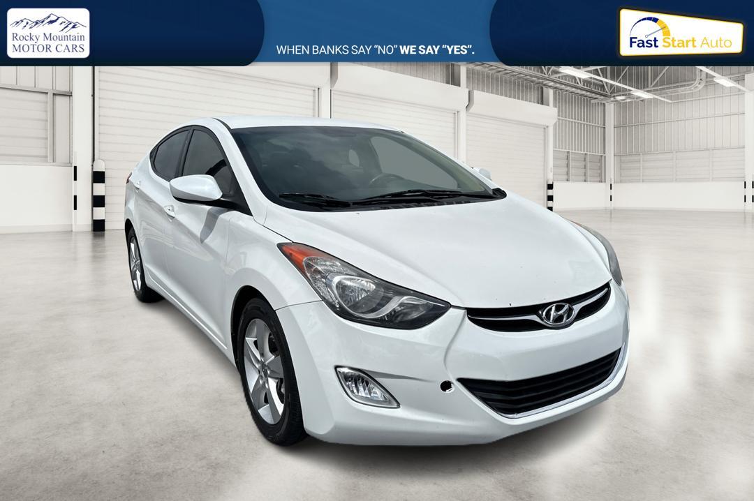2013 White Hyundai Elantra Limited (5NPDH4AEXDH) with an 1.8L L4 DOHC 16V engine, 6-Speed Automatic transmission, located at 7755 State Street, Midvale, UT, 84047, (801) 753-9063, 40.610329, -111.890656 - Photo #0