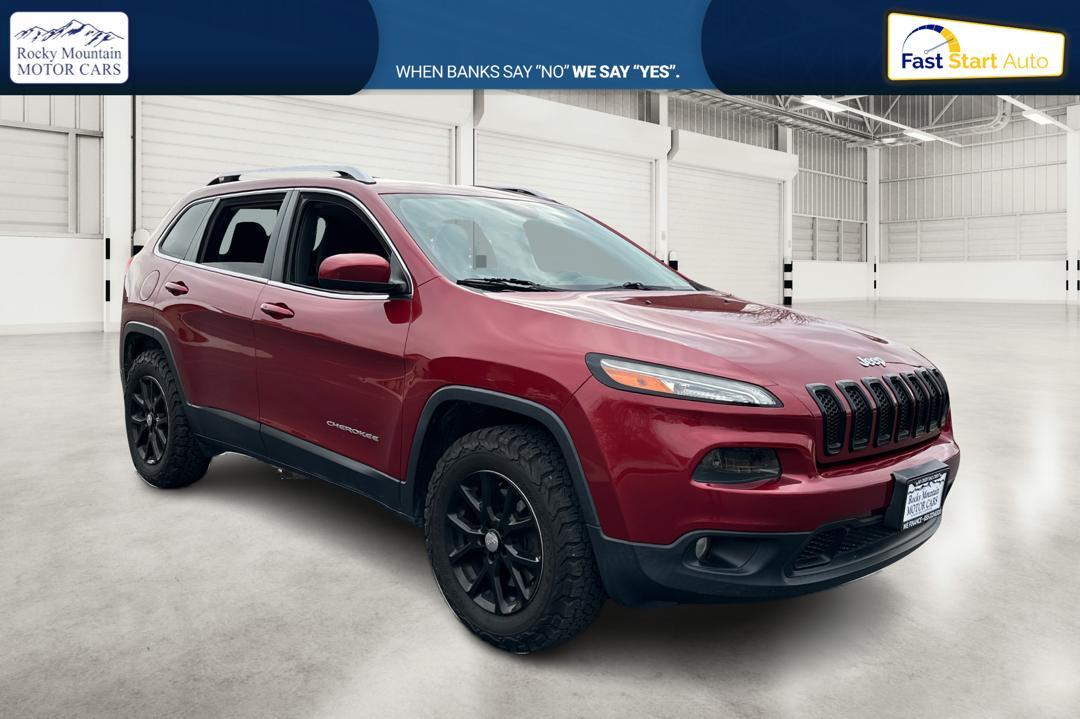 2016 Red Jeep Cherokee Latitude FWD (1C4PJLCB1GW) with an 2.4L L4 DOHC 16V engine, 9A transmission, located at 767 S State Road, Pleasant Grove, UT, 84062, (801) 785-1058, 40.354839, -111.736687 - Photo#0