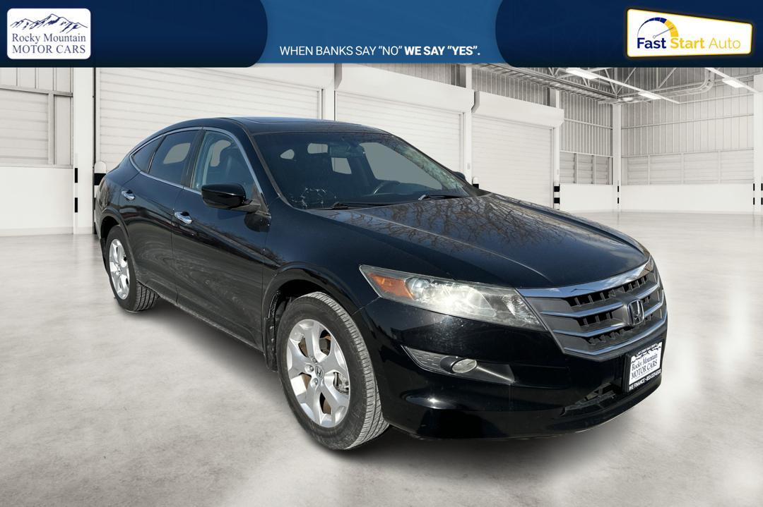 2012 Black Honda Accord Crosstour EX-L V-6 2WD w/ Navigation (5J6TF1H5XCL) with an 3.5L V6 SOHC 24V engine, 5-Speed Automatic transmission, located at 767 S State Road, Pleasant Grove, UT, 84062, (801) 785-1058, 40.354839, -111.736687 - Photo#0