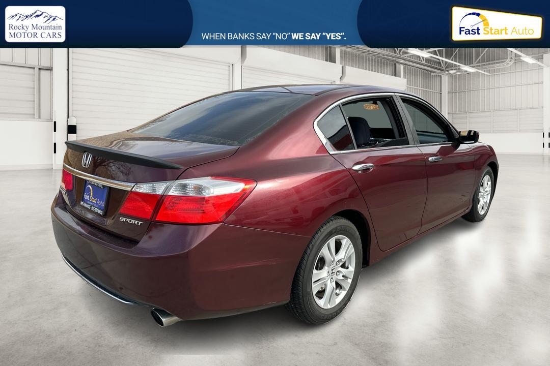 2014 Red Honda Accord Sport Sedan CVT (1HGCR2F5XEA) with an 2.4L L4 DOHC 16V engine, Continuously Variable Transmission transmission, located at 767 S State Road, Pleasant Grove, UT, 84062, (801) 785-1058, 40.354839, -111.736687 - Photo#2