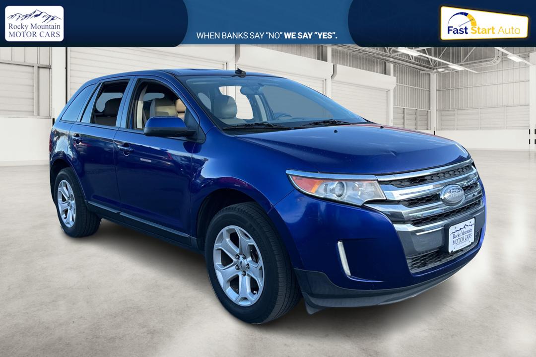 2013 Blue Ford Edge SEL FWD (2FMDK3J94DB) with an 2.0L L4 DOHC 16V engine, 6-Speed Automatic transmission, located at 767 S State Road, Pleasant Grove, UT, 84062, (801) 785-1058, 40.354839, -111.736687 - Photo#0