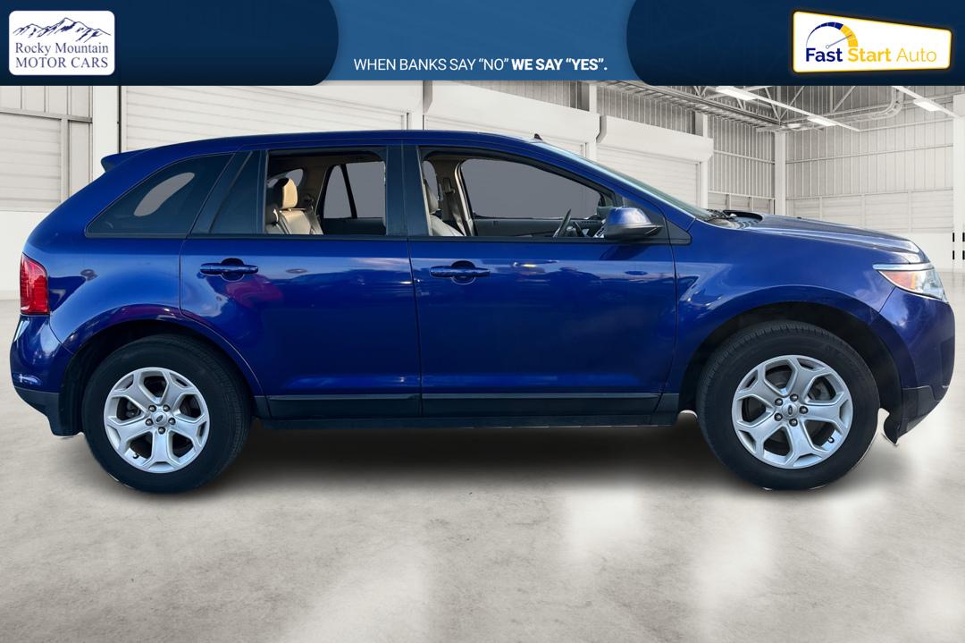 2013 Blue Ford Edge SEL FWD (2FMDK3J94DB) with an 2.0L L4 DOHC 16V engine, 6-Speed Automatic transmission, located at 767 S State Road, Pleasant Grove, UT, 84062, (801) 785-1058, 40.354839, -111.736687 - Photo#1