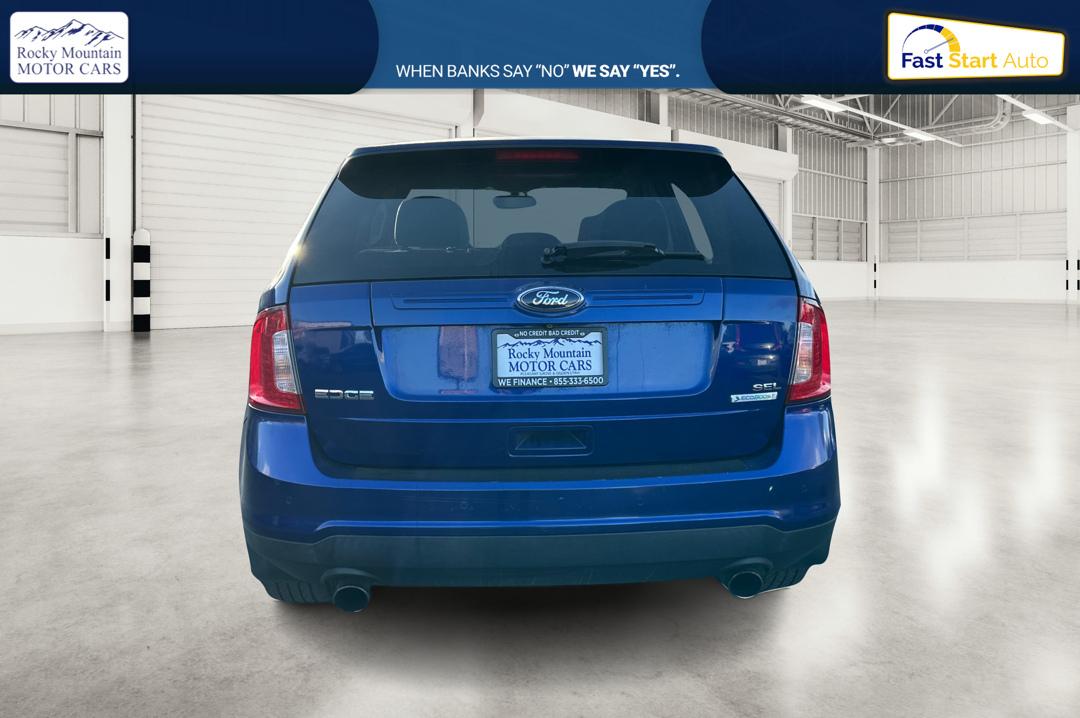 2013 Blue Ford Edge SEL FWD (2FMDK3J94DB) with an 2.0L L4 DOHC 16V engine, 6-Speed Automatic transmission, located at 767 S State Road, Pleasant Grove, UT, 84062, (801) 785-1058, 40.354839, -111.736687 - Photo#4