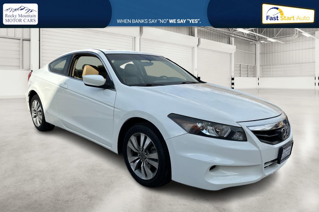 2012 White Honda Accord EX-L Coupe AT (1HGCS1B86CA) with an 2.4L L4 DOHC 16V engine, 6-Speed Automatic transmission, located at 344 S Washington Blvd, Ogden, UT, 84404, (801) 399-1799, 41.255482, -111.970848 - Photo#0