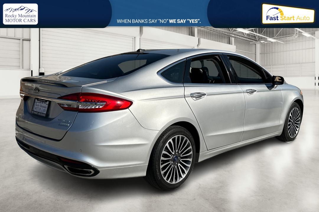 2017 Silver Ford Fusion Titanium (3FA6P0K93HR) with an 2.0L L4 DOHC 16V engine, 6A transmission, located at 767 S State Road, Pleasant Grove, UT, 84062, (801) 785-1058, 40.354839, -111.736687 - Photo#2