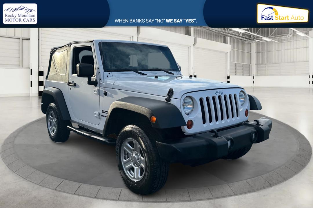 2012 White Jeep Wrangler Sport 4WD (1C4AJWAG0CL) with an 3.6L V6 DOHC 24V FFV engine, Automatic, 5-Spd transmission, located at 767 S State Road, Pleasant Grove, UT, 84062, (801) 785-1058, 40.354839, -111.736687 - Photo#0
