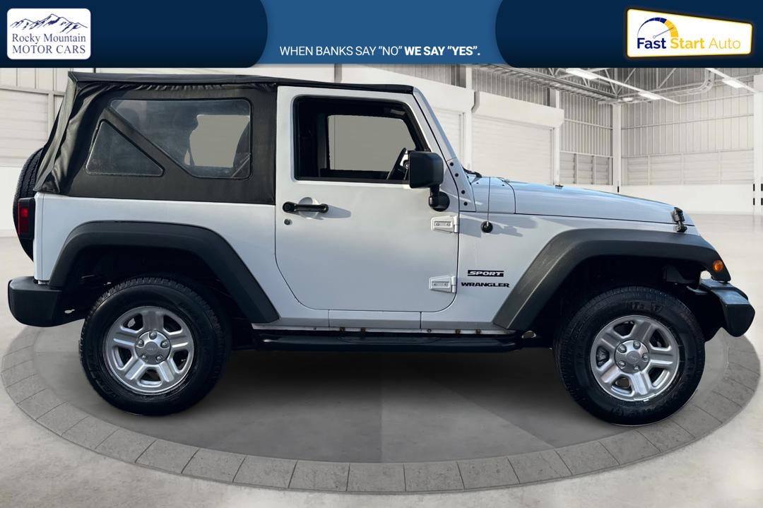 2012 White Jeep Wrangler Sport 4WD (1C4AJWAG0CL) with an 3.6L V6 DOHC 24V FFV engine, Automatic, 5-Spd transmission, located at 767 S State Road, Pleasant Grove, UT, 84062, (801) 785-1058, 40.354839, -111.736687 - Photo#1