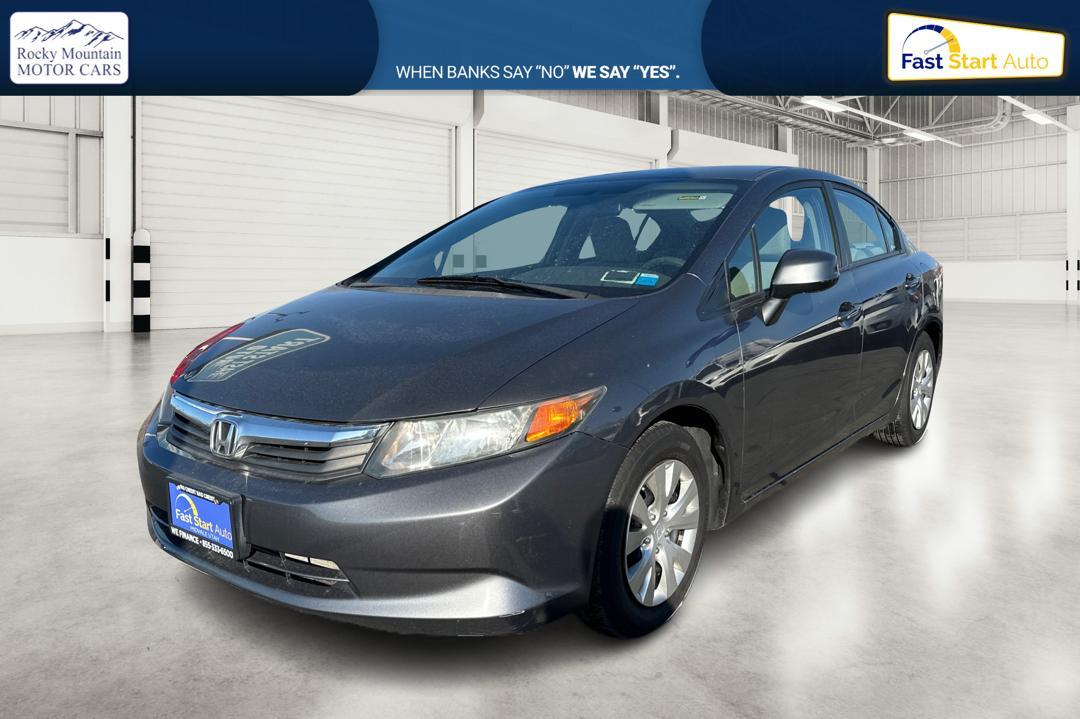 2012 Gray Honda Civic LX Sedan 5-Speed MT (2HGFB2E59CH) with an 1.8L L4 SOHC 16V engine, 5-Speed Manual transmission, located at 7755 State Street, Midvale, UT, 84047, (801) 753-9063, 40.610329, -111.890656 - Photo#8