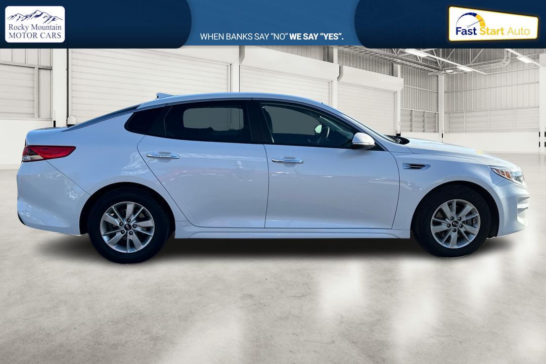 2018 White Kia Optima LX (5XXGT4L30JG) with an 2.4L L4 DOHC 16V engine, 6A transmission, located at 7755 State Street, Midvale, UT, 84047, (801) 753-9063, 40.610329, -111.890656 - Photo#1