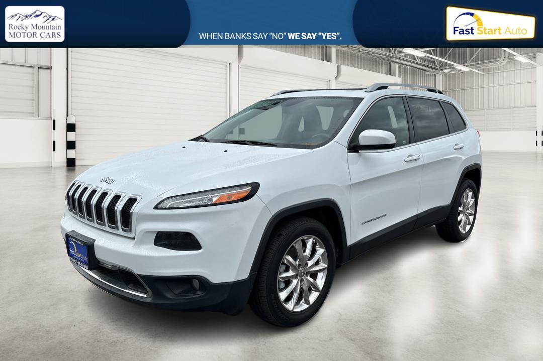 2015 White Jeep Cherokee Limited FWD (1C4PJLDS1FW) with an 3.2L V6 DOHC 24V engine, 9-Speed Automatic transmission, located at 7755 State Street, Midvale, UT, 84047, (801) 753-9063, 40.610329, -111.892159 - Photo#8