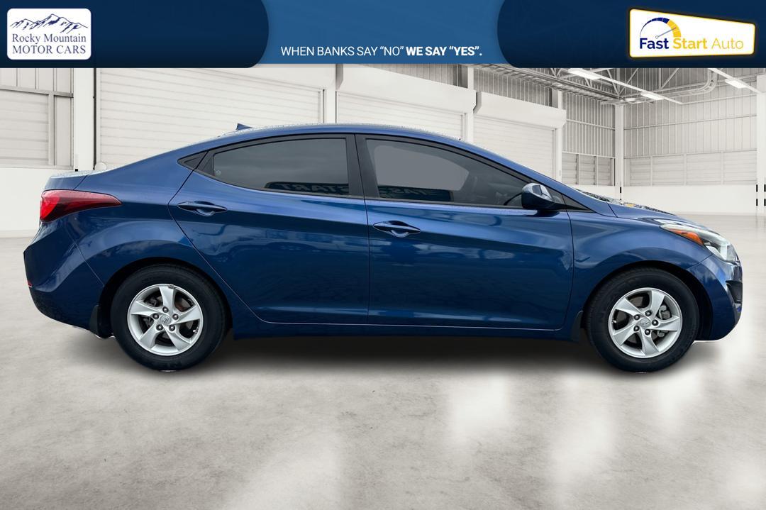 2015 Blue Hyundai Elantra Limited (5NPDH4AE3FH) with an 1.8L L4 DOHC 16V engine, 6-Speed Automatic transmission, located at 7755 State Street, Midvale, UT, 84047, (801) 753-9063, 40.610329, -111.892159 - Photo#1