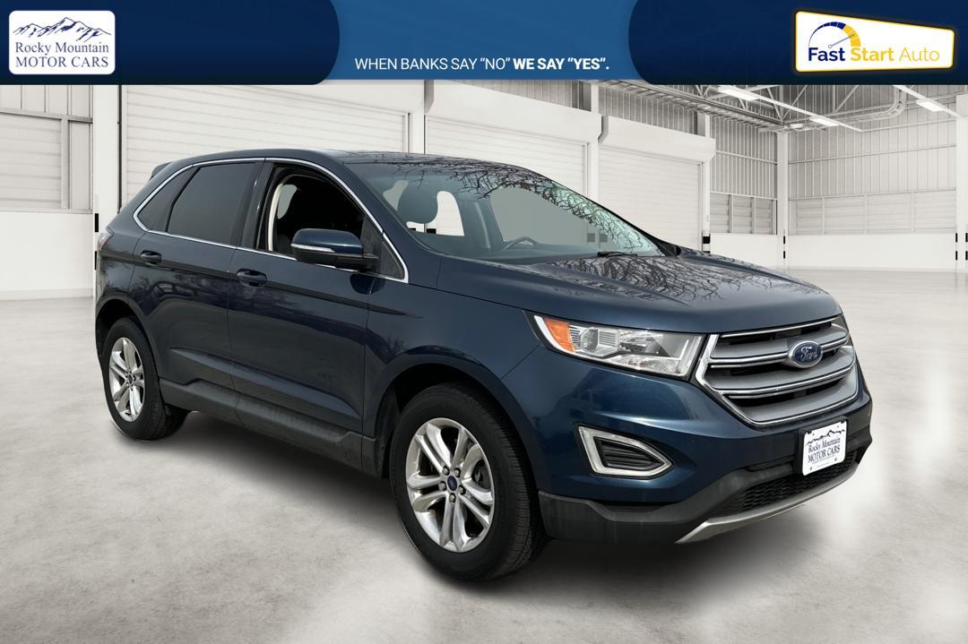 2017 Blue Ford Edge SEL FWD (2FMPK3J87HB) with an 3.5L V6 DOHC 24V engine, 6A transmission, located at 767 S State Road, Pleasant Grove, UT, 84062, (801) 785-1058, 40.354839, -111.736687 - Photo#0