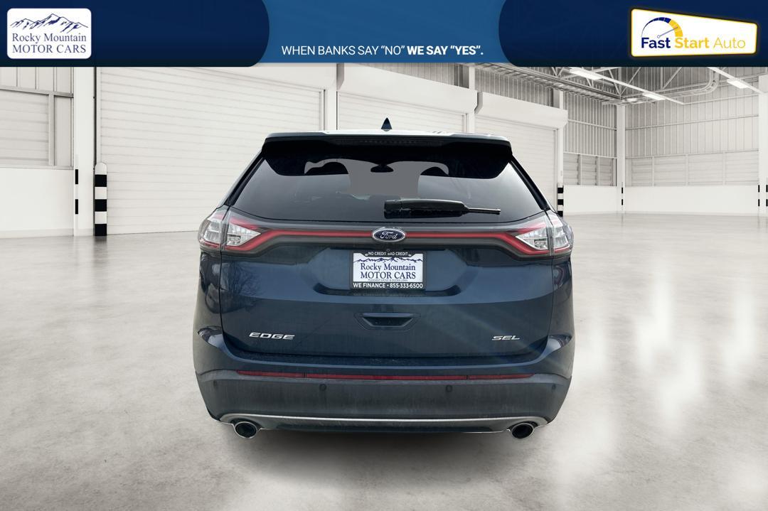 2017 Blue Ford Edge SEL FWD (2FMPK3J87HB) with an 3.5L V6 DOHC 24V engine, 6A transmission, located at 767 S State Road, Pleasant Grove, UT, 84062, (801) 785-1058, 40.354839, -111.736687 - Photo#4